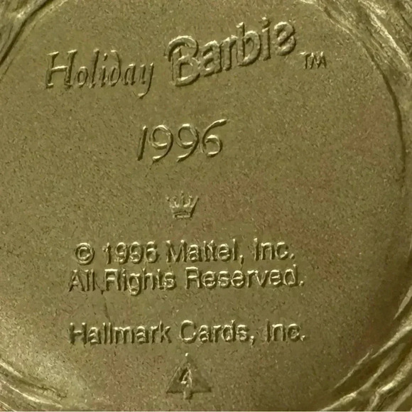 HOLIDAY BARBIE 1996 HALLMARK Ornament Victorian Dress Handcrafted Collector Item - Picture 12 of 13